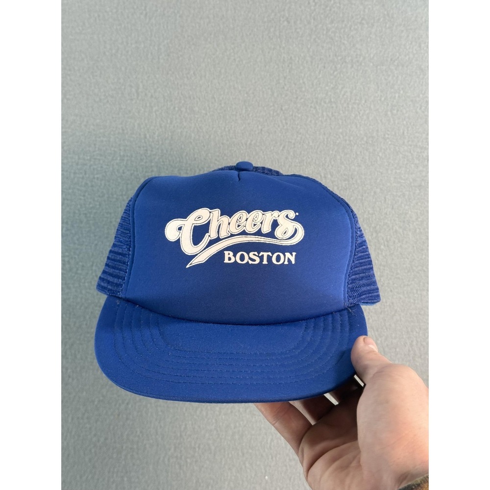 Vintage Cheers Boston Reynolds Hat Cap Snap Back Mens One Size Blue Mesh Trucker